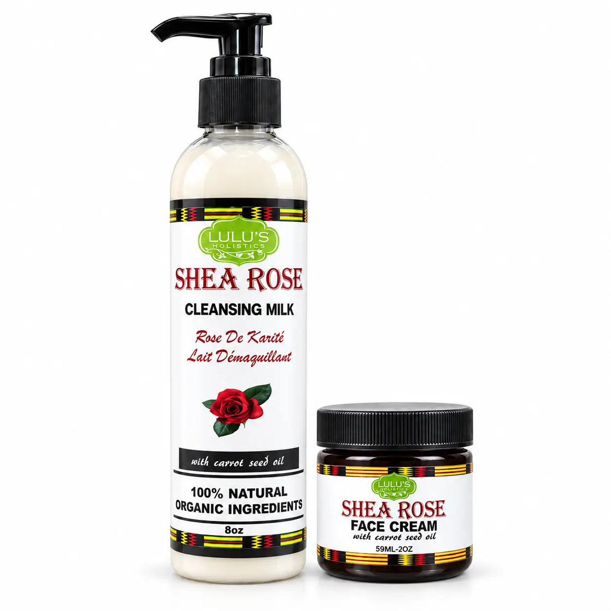 Lulu's Holistics Cleanse & Hydrate Skin Duo – Rose Cleansing Milk & Face Cream-Lulu's Holistics Cleanse & Hydrate Skin Duo – Rose Cleansing Milk & Face Cream