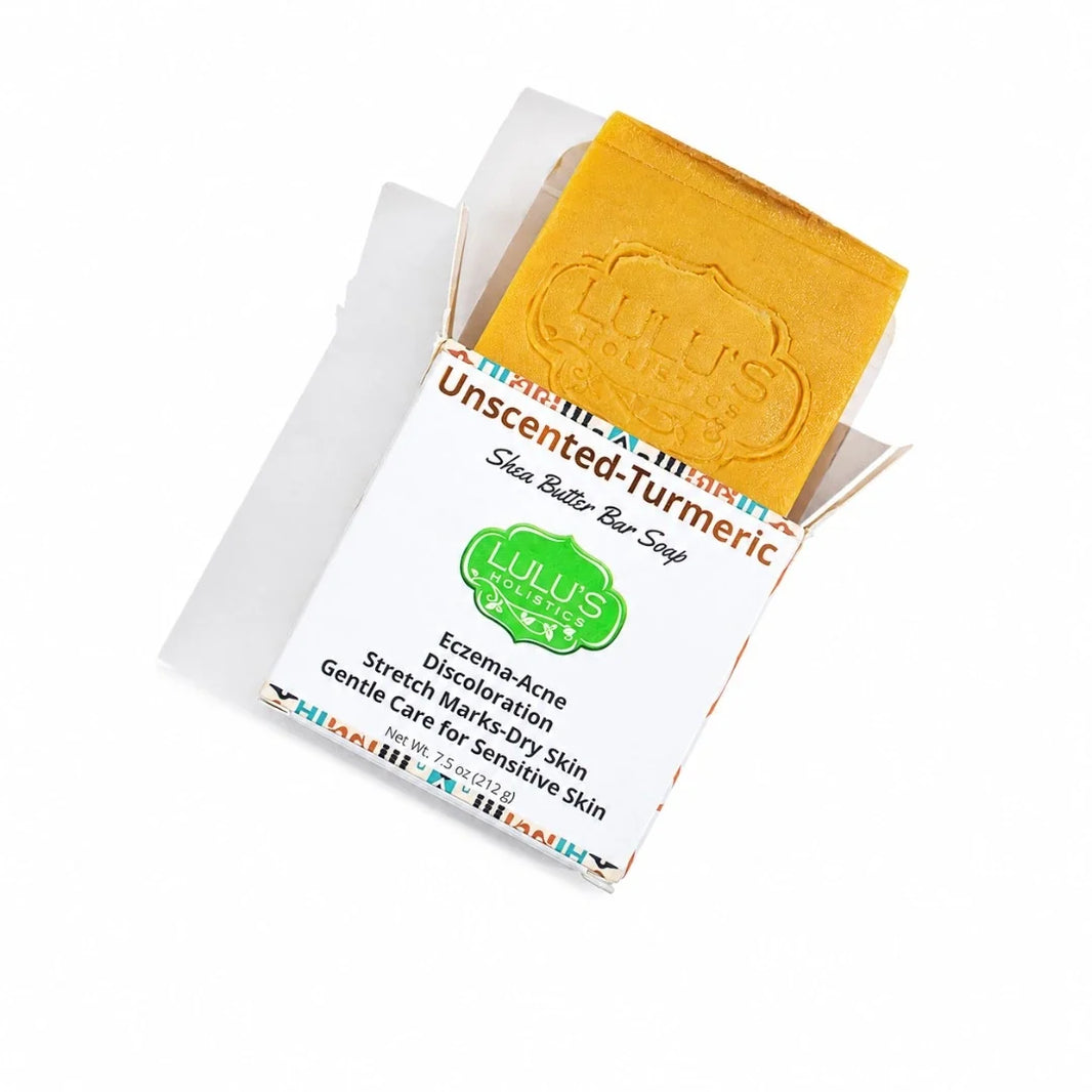 Lulu's Holistics Turmeric & Lavender Shea Butter Bar Soap – Calming Brightening Cleanse-Lulu's Holistics Turmeric & Lavender Shea Butter Bar Soap – Calming Brightening Cleanse