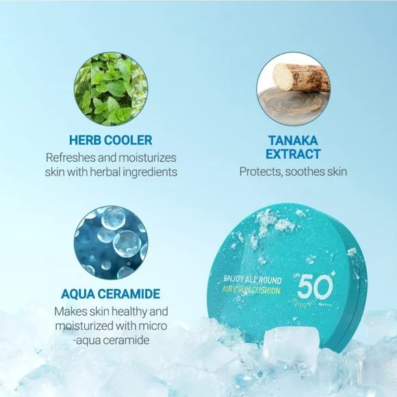 SCINIC Enjoy All Round Airy Sun Cushion SPF 50+ PA++++-SCINIC Enjoy All Round Airy Sun Cushion SPF 50+ PA++++