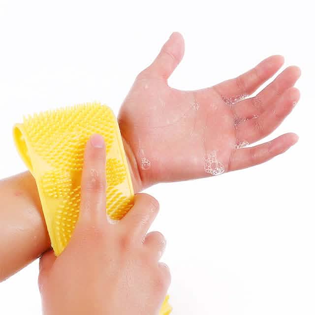 Magic Silicone Brush with Self-Adhesive Hook Bath Towel-Magic Silicone Brush with Self-Adhesive Hook Bath Towel