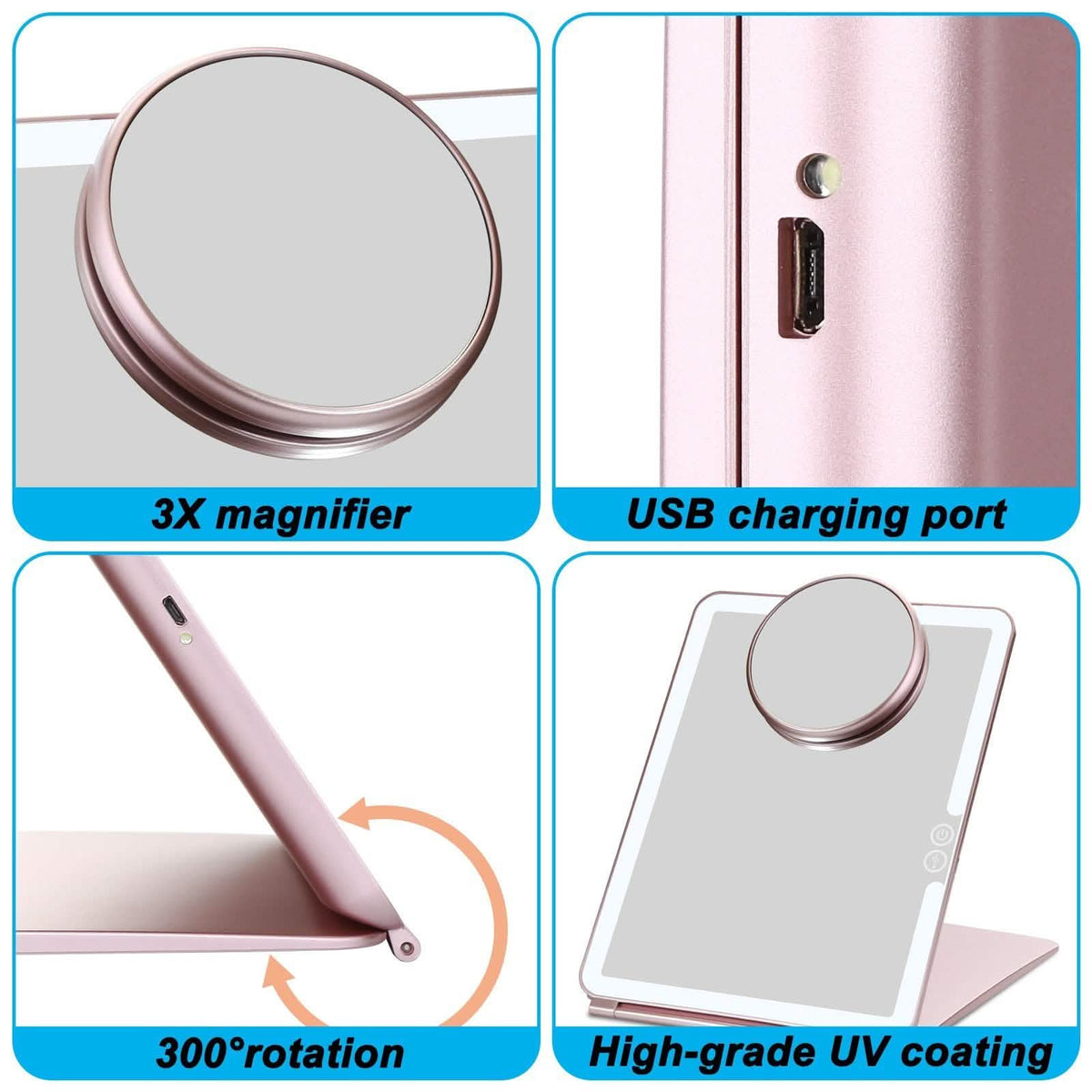 Magnifier USB Charging LED Makeup Mirrors-Magnifier USB Charging LED Makeup Mirrors
