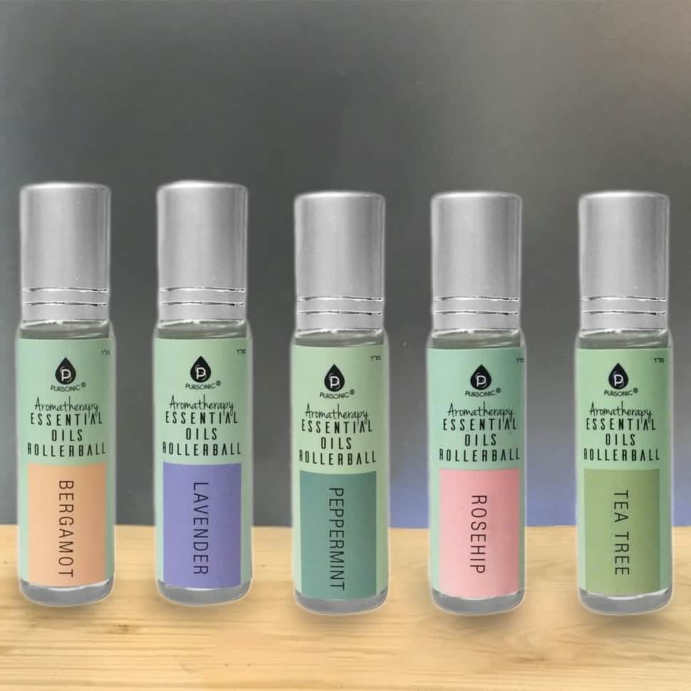 5-Pack: Pursonic Aromatherapy Essential Oils Rollerball-5-Pack: Pursonic Aromatherapy Essential Oils Rollerball