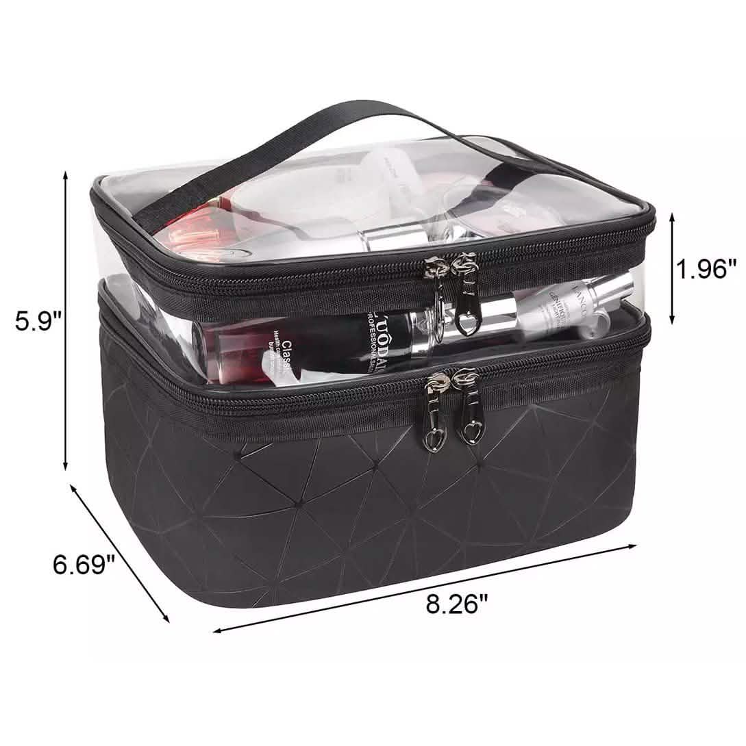 Makeup Bags Double layer Travel Cosmetic Cases-Makeup Bags Double layer Travel Cosmetic Cases
