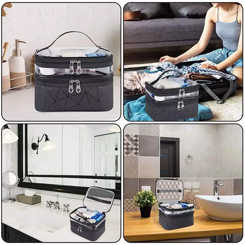 Makeup Bags Double layer Travel Cosmetic Cases-Makeup Bags Double layer Travel Cosmetic Cases