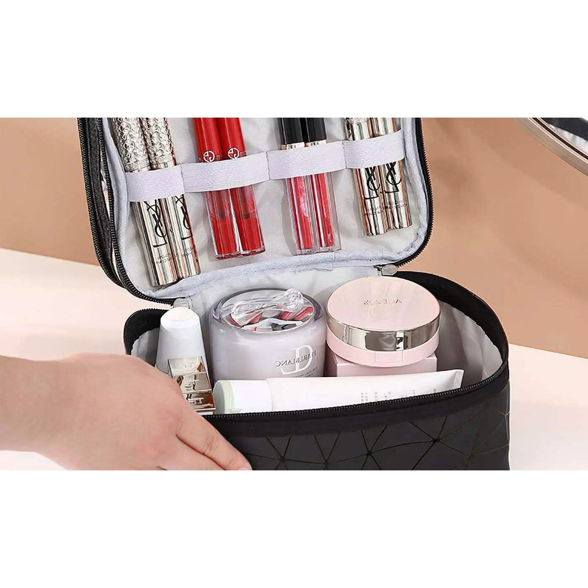 Makeup Bags Double layer Travel Cosmetic Cases-Makeup Bags Double layer Travel Cosmetic Cases