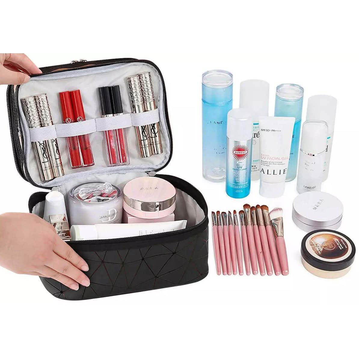 Makeup Bags Double layer Travel Cosmetic Cases-Makeup Bags Double layer Travel Cosmetic Cases