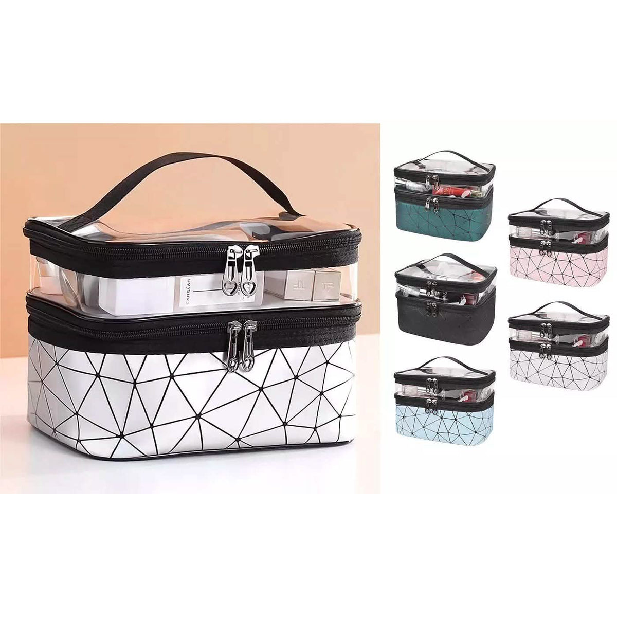 Makeup Bags Double layer Travel Cosmetic Cases-Makeup Bags Double layer Travel Cosmetic Cases