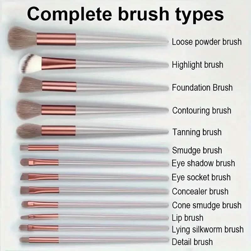 13-Piece: Professional Soft Fluffy Makeup Brush Set with Bag Case-13-Piece: Professional Soft Fluffy Makeup Brush Set with Bag Case