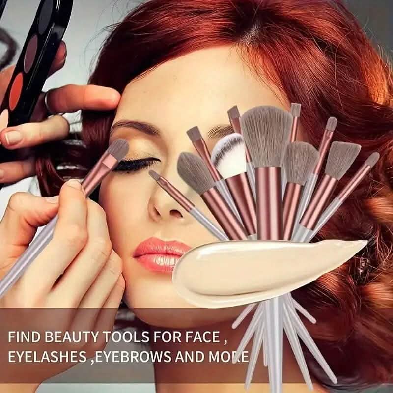 13-Piece: Professional Soft Fluffy Makeup Brush Set with Bag Case-13-Piece: Professional Soft Fluffy Makeup Brush Set with Bag Case