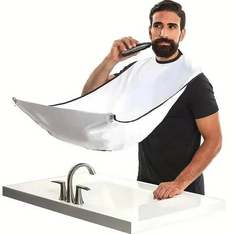 Men's Beard Shaving Apron - Grooming Accessories with Two Suction Cups-Men's Beard Shaving Apron - Grooming Accessories with Two Suction Cups
