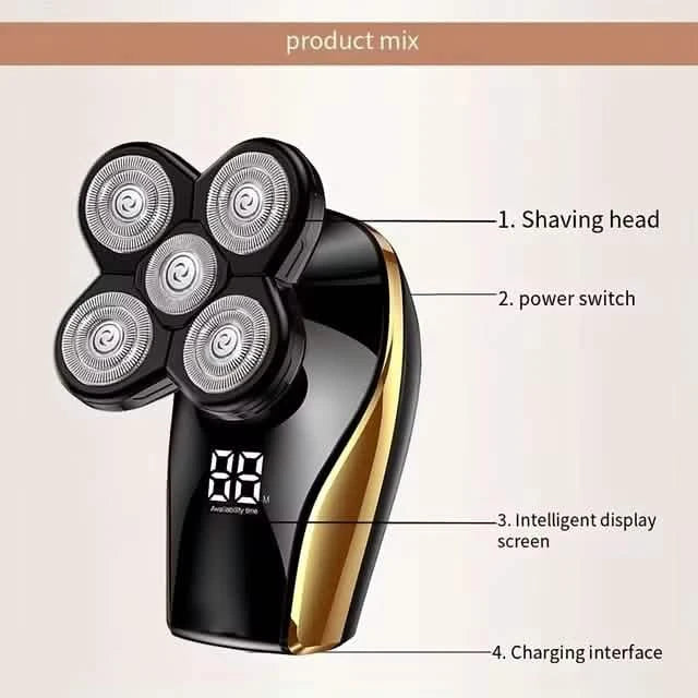 Men's Cordless Rechargeable Wet/Dry Shaver with LED Display-Men's Cordless Rechargeable Wet/Dry Shaver with LED Display