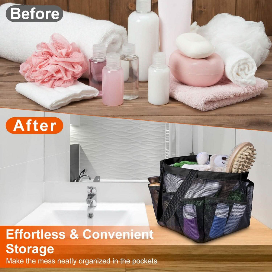 Mesh Shower Caddy Bag Organizer Storage Hanging Basket-Mesh Shower Caddy Bag Organizer Storage Hanging Basket