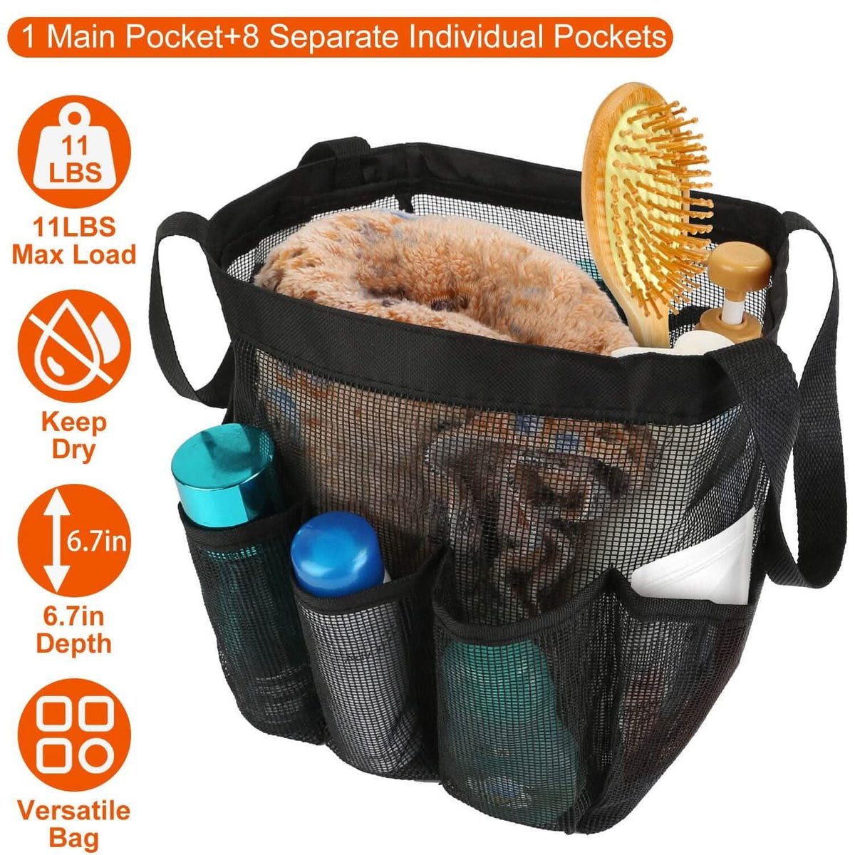 Mesh Shower Caddy Bag Organizer Storage Hanging Basket-Mesh Shower Caddy Bag Organizer Storage Hanging Basket