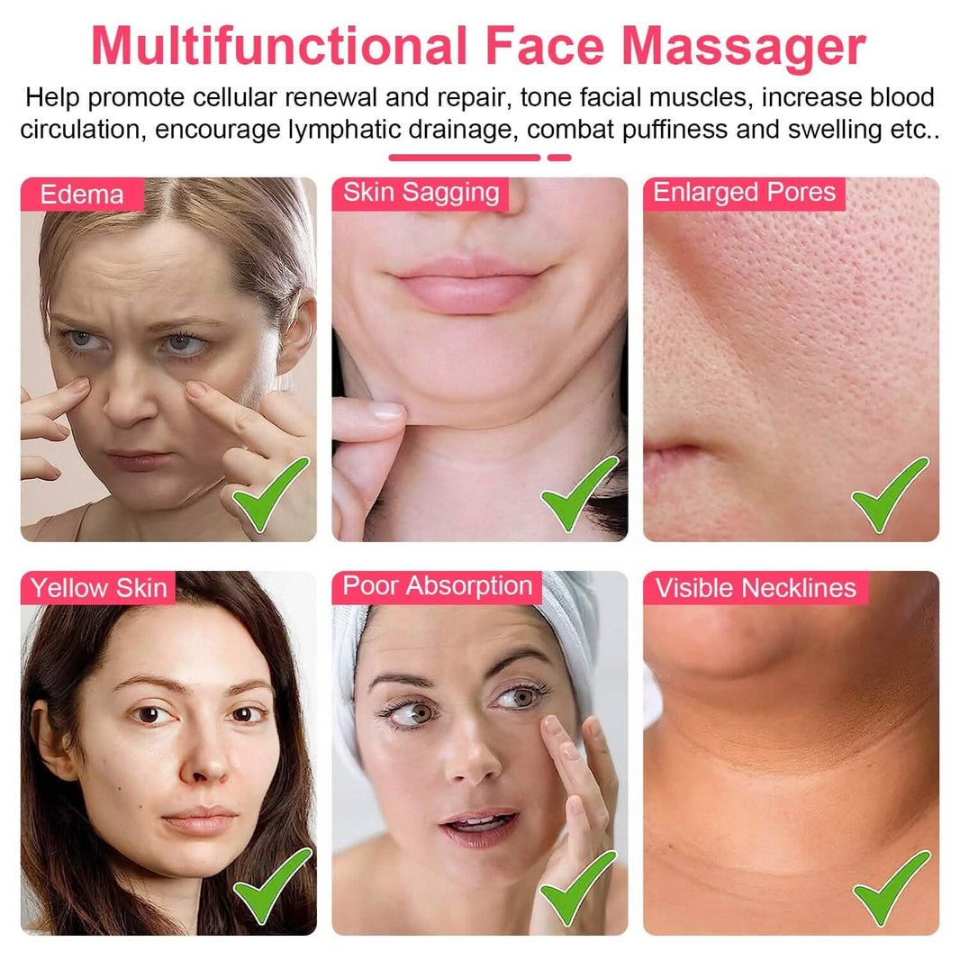 Micro-Current Face Massager Rechargeable Roller with 5 Gears-Micro-Current Face Massager Rechargeable Roller with 5 Gears