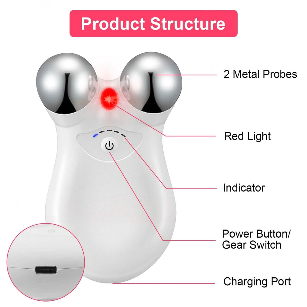 Micro-Current Face Massager Rechargeable Roller with 5 Gears-Micro-Current Face Massager Rechargeable Roller with 5 Gears