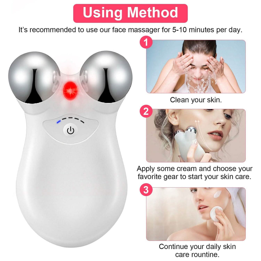Micro-Current Face Massager Rechargeable Roller with 5 Gears-Micro-Current Face Massager Rechargeable Roller with 5 Gears