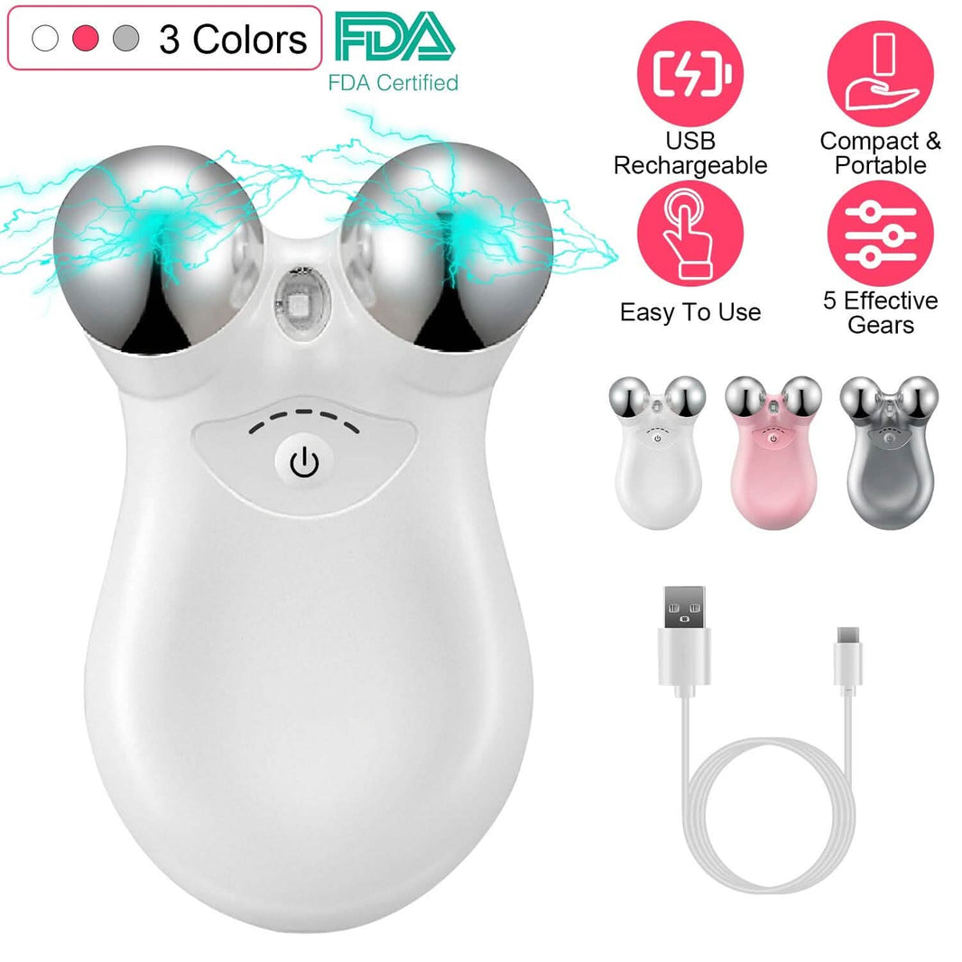 Micro-Current Face Massager Rechargeable Roller with 5 Gears-Micro-Current Face Massager Rechargeable Roller with 5 Gears
