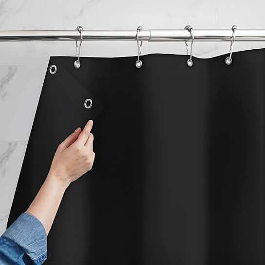 Mildew Resistant Heavyweight Vinyl Shower Curtain Liner with Magnets Metal Grommets-Mildew Resistant Heavyweight Vinyl Shower Curtain Liner with Magnets Metal Grommets