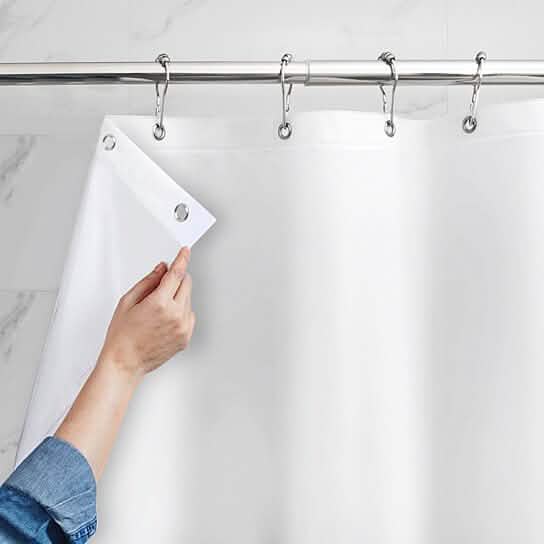 Mildew Resistant Heavyweight Vinyl Shower Curtain Liner with Magnets Metal Grommets-Mildew Resistant Heavyweight Vinyl Shower Curtain Liner with Magnets Metal Grommets