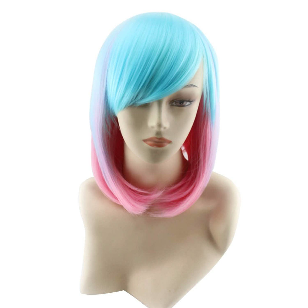 Multi-Color Ombre Short Bob Wig-Multi-Color Ombre Short Bob Wig