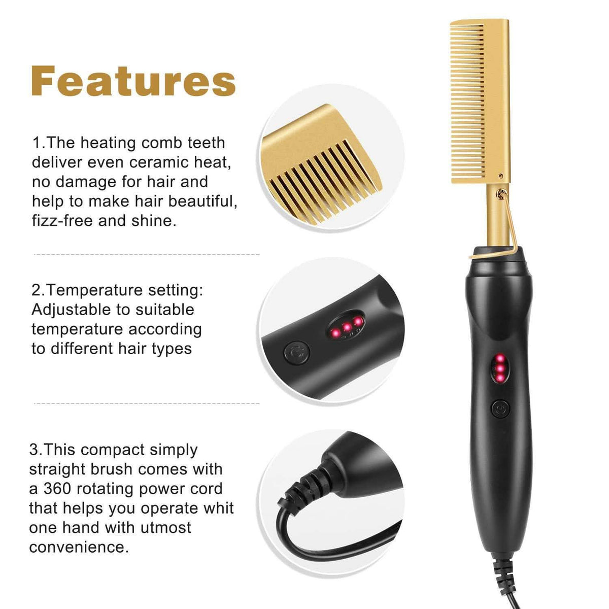 Multifunctional Hair Straightening Comb-Multifunctional Hair Straightening Comb