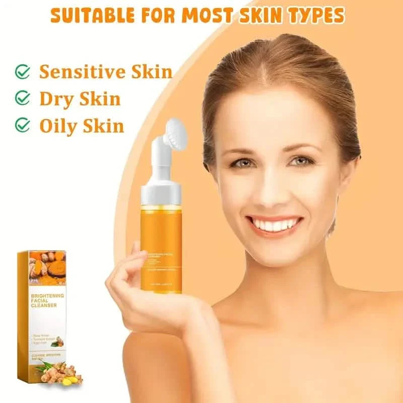Natural Turmeric Glow Facial Cleanser - Gentle Foaming Face Wash for All Skin Types-Natural Turmeric Glow Facial Cleanser - Gentle Foaming Face Wash for All Skin Types