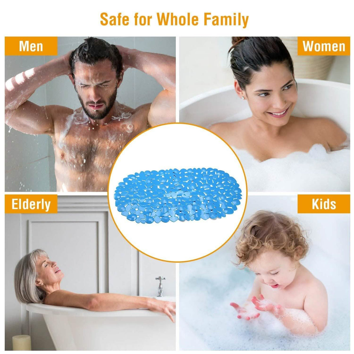 Non-Slip Massage Pebble Bath Mat-Non-Slip Massage Pebble Bath Mat
