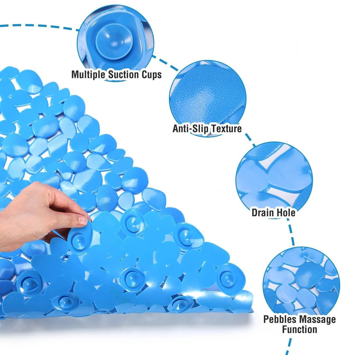 Non-Slip Massage Pebble Bath Mat-Non-Slip Massage Pebble Bath Mat