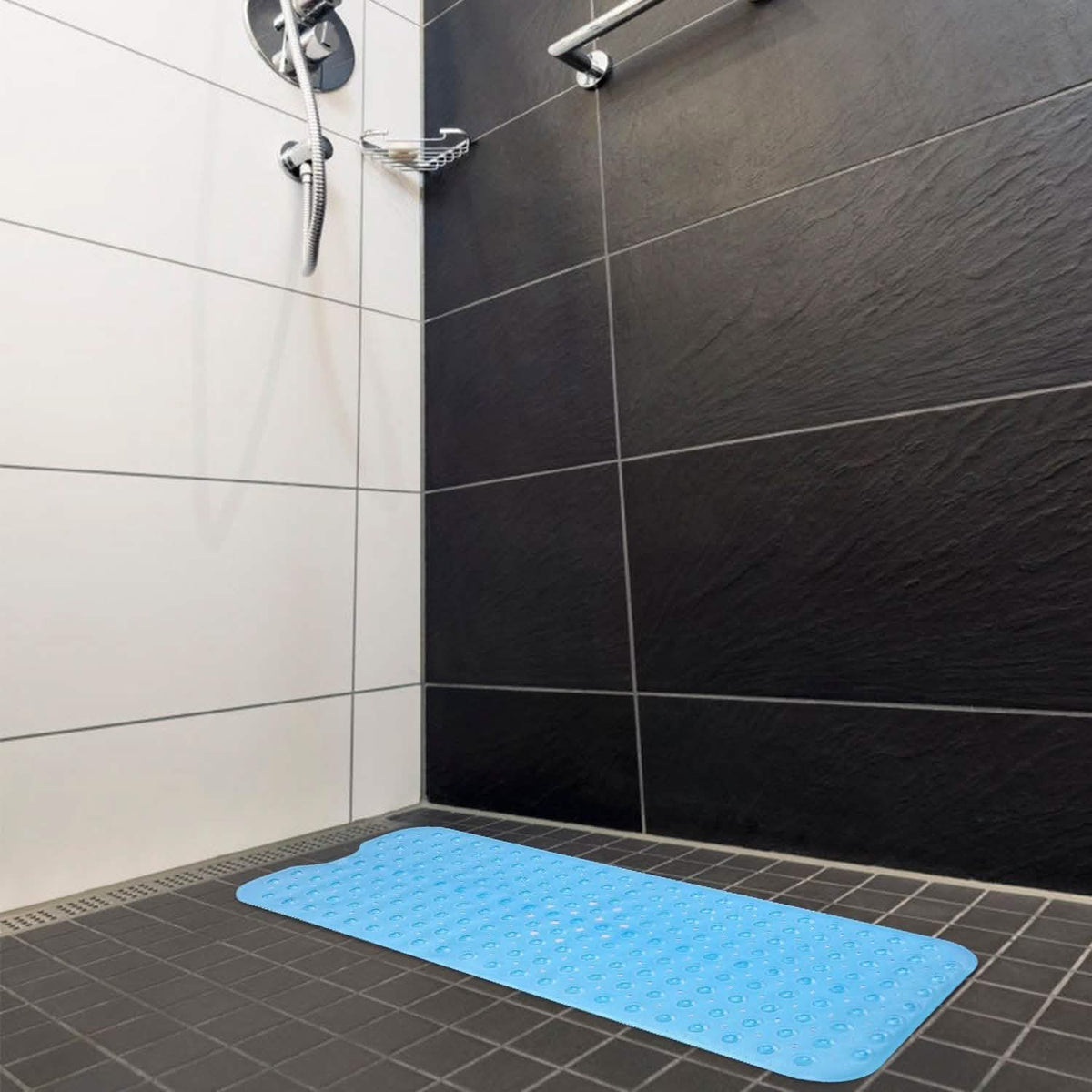 Non Slip Shower Mat Massage Anti-Bacterial with Suction Cups-Non Slip Shower Mat Massage Anti-Bacterial with Suction Cups