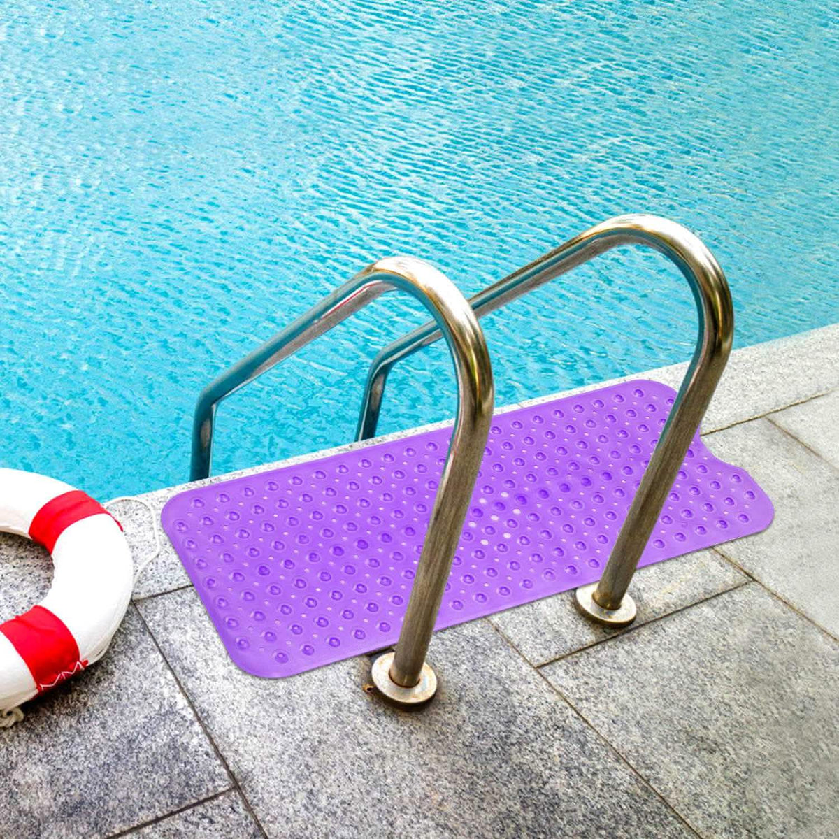 Non Slip Shower Mat Massage Anti-Bacterial with Suction Cups-Non Slip Shower Mat Massage Anti-Bacterial with Suction Cups