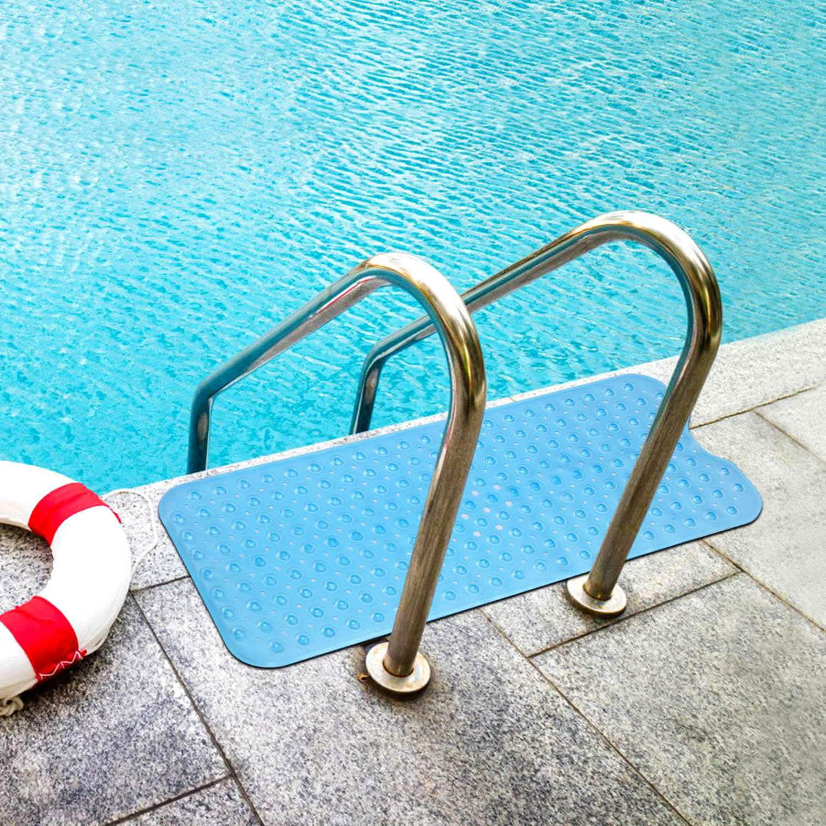 Non Slip Shower Mat Massage Anti-Bacterial with Suction Cups-Non Slip Shower Mat Massage Anti-Bacterial with Suction Cups