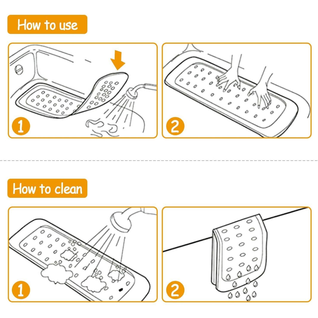 Non Slip Shower Mat Massage Anti-Bacterial with Suction Cups-Non Slip Shower Mat Massage Anti-Bacterial with Suction Cups