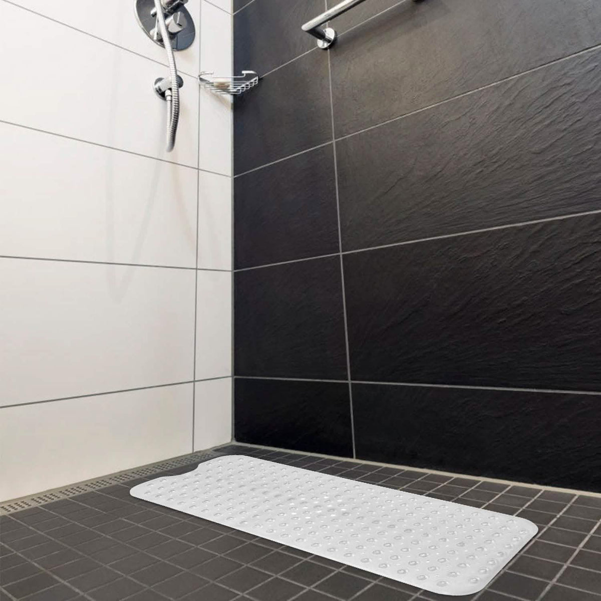 Non Slip Shower Mat Massage Anti-Bacterial with Suction Cups-Non Slip Shower Mat Massage Anti-Bacterial with Suction Cups