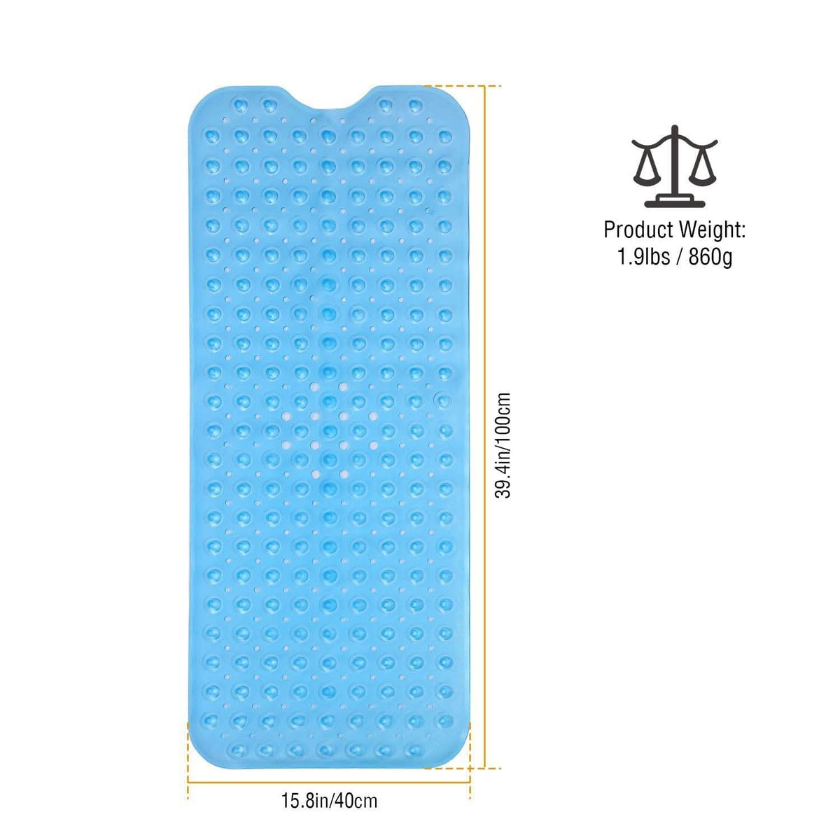 Non Slip Shower Mat Massage Anti-Bacterial with Suction Cups-Non Slip Shower Mat Massage Anti-Bacterial with Suction Cups