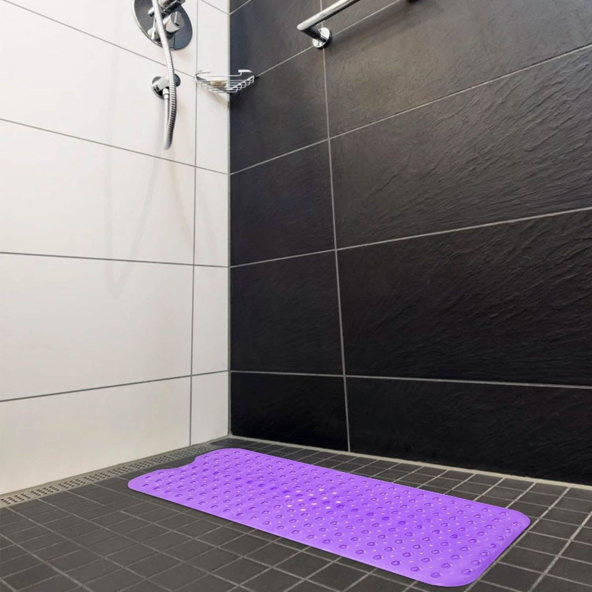 Non Slip Shower Mat Massage Anti-Bacterial with Suction Cups-Non Slip Shower Mat Massage Anti-Bacterial with Suction Cups