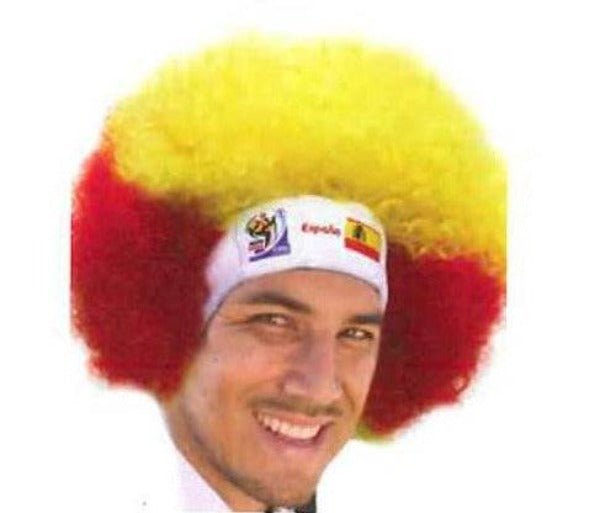 Spain World Cup Soccer Afro Wig – Official FIFA Licensed Retro Fan Gear-Spain World Cup Soccer Afro Wig – Official FIFA Licensed Retro Fan Gear