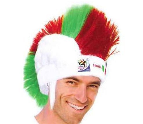 Italy World Cup Soccer Mohawk Wig 25-Count Case Pack – Official FIFA Licensed Retro Fan Gear-Italy World Cup Soccer Mohawk Wig 25-Count Case Pack – Official FIFA Licensed Retro Fan Gear