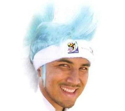 Argentina World Cup Soccer Mohawk Wig – Official FIFA Licensed Retro Fan Gear-Argentina World Cup Soccer Mohawk Wig – Official FIFA Licensed Retro Fan Gear