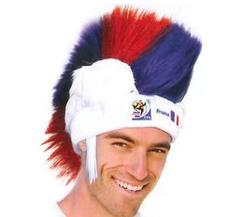 France World Cup Soccer Mohawk Wig 25-Count Case Pack – Official FIFA Licensed Retro Fan Gear-France World Cup Soccer Mohawk Wig 25-Count Case Pack – Official FIFA Licensed Retro Fan Gear