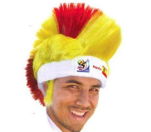 Spain World Cup Soccer Mohawk Wig 25-Count Case Pack – Official FIFA Licensed Retro Fan Gear-Spain World Cup Soccer Mohawk Wig 25-Count Case Pack – Official FIFA Licensed Retro Fan Gear