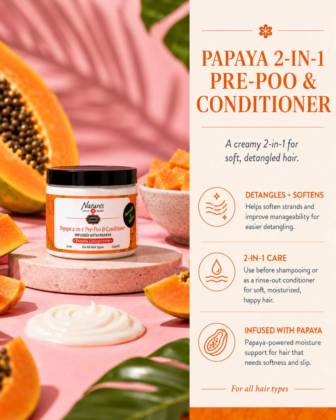 PAPAYA 2-IN-1 PRE POO & CONDITIONER-PAPAYA 2-IN-1 PRE POO & CONDITIONER