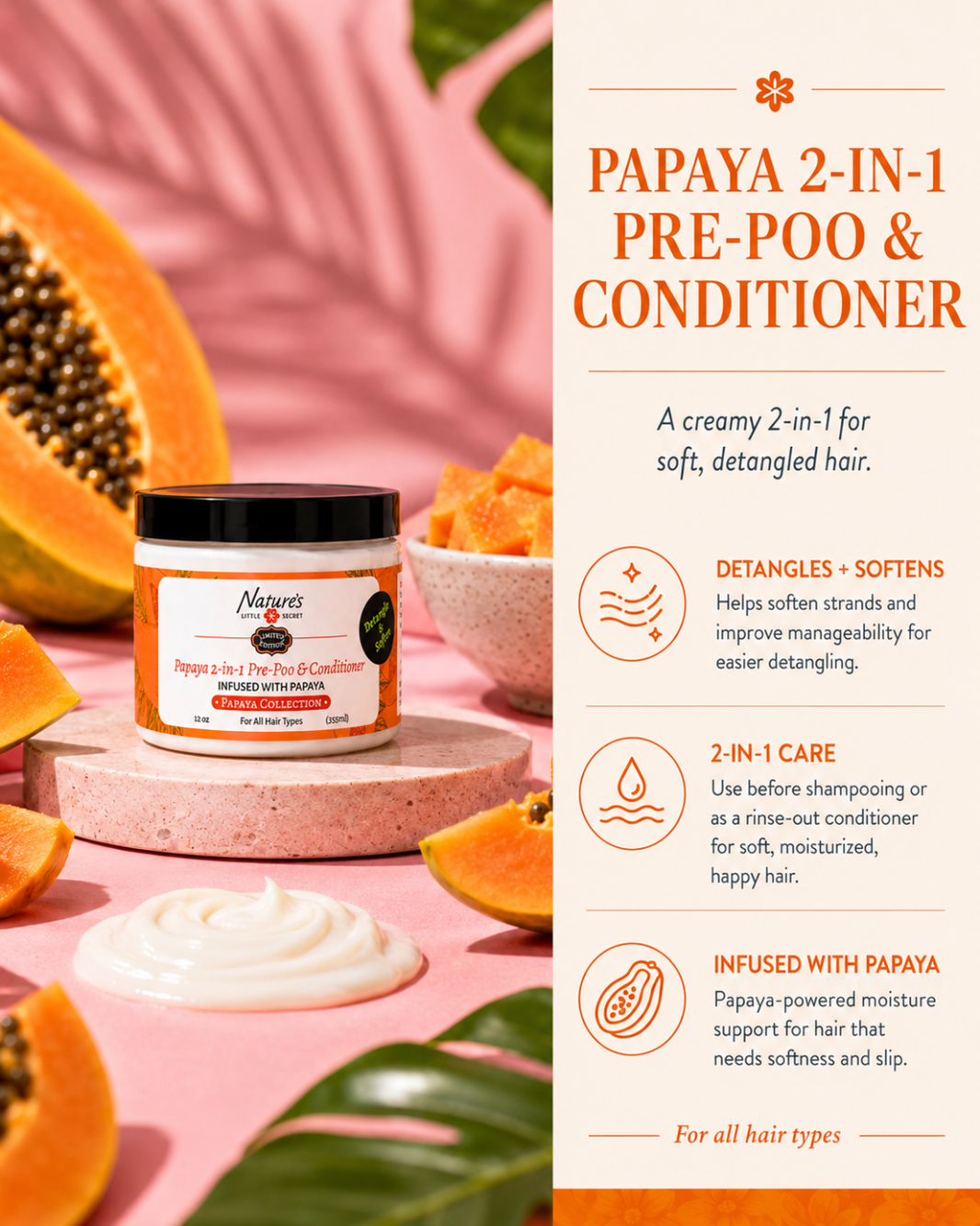 PAPAYA 2-IN-1 PRE POO & CONDITIONER-PAPAYA 2-IN-1 PRE POO & CONDITIONER
