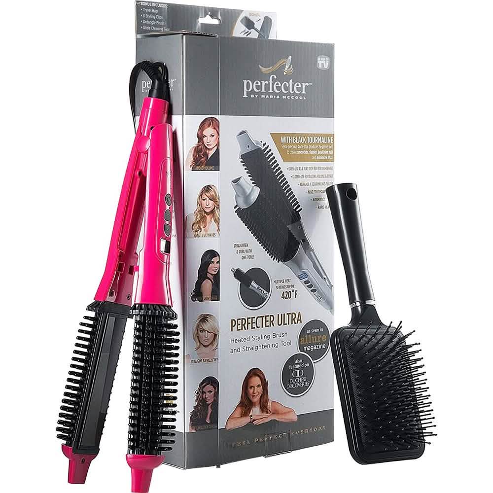 Perfecter Flat Iron Hair Straightener & Hot Round Brush 2-in-1-Perfecter Flat Iron Hair Straightener & Hot Round Brush 2-in-1