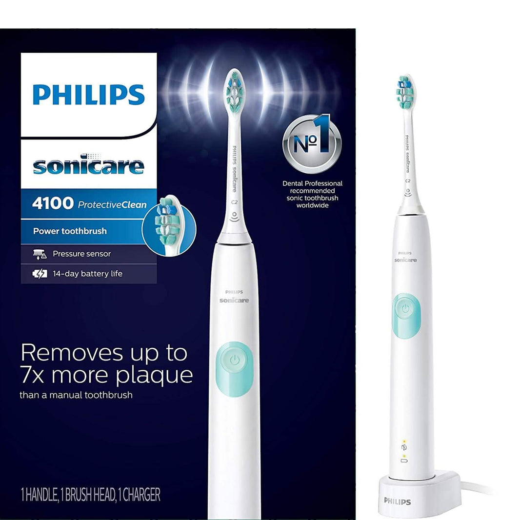 Philips Sonicare - ProtectiveClean 4100 Rechargeable Toothbrush - White-Philips Sonicare - ProtectiveClean 4100 Rechargeable Toothbrush - White