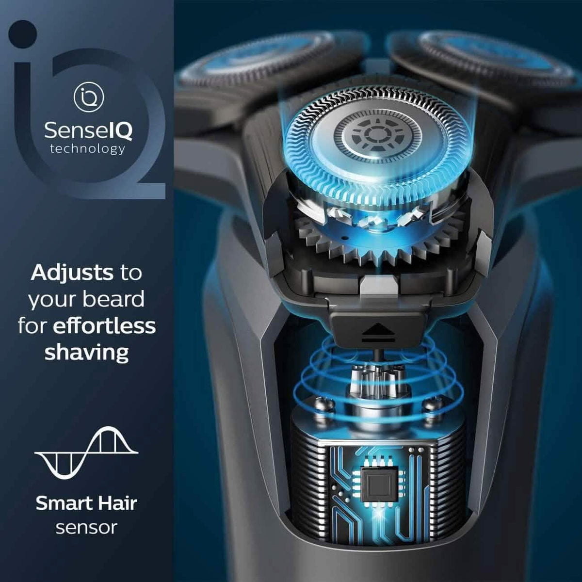 Philips Wet & Dry Shaver 5000 with SkinIQ Tech + Shave Heads, Charging & Cleaning Base (Refurbished)-Philips Wet & Dry Shaver 5000 with SkinIQ Tech + Shave Heads, Charging & Cleaning Base (Refurbished)