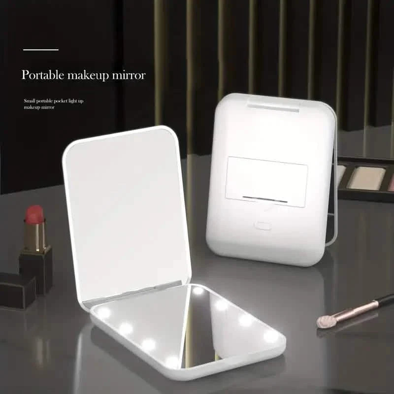 Pocket Mirror, 1X/3X Magnification LED Compact Travel Makeup Mirror-Pocket Mirror, 1X/3X Magnification LED Compact Travel Makeup Mirror