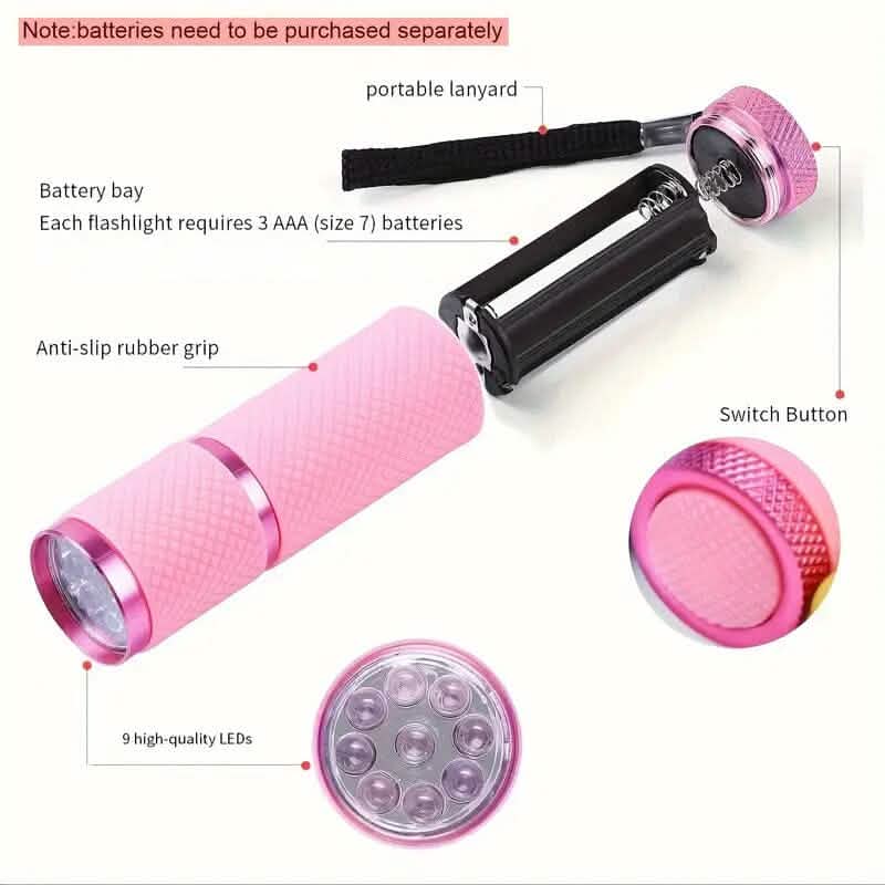 Portable Mini Flashlight Nail Lamp with 9 Lamp Beads-Portable Mini Flashlight Nail Lamp with 9 Lamp Beads