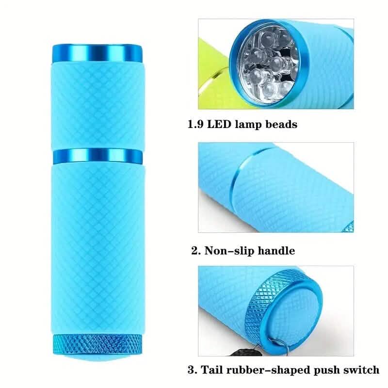 Portable Mini Flashlight Nail Lamp with 9 Lamp Beads-Portable Mini Flashlight Nail Lamp with 9 Lamp Beads