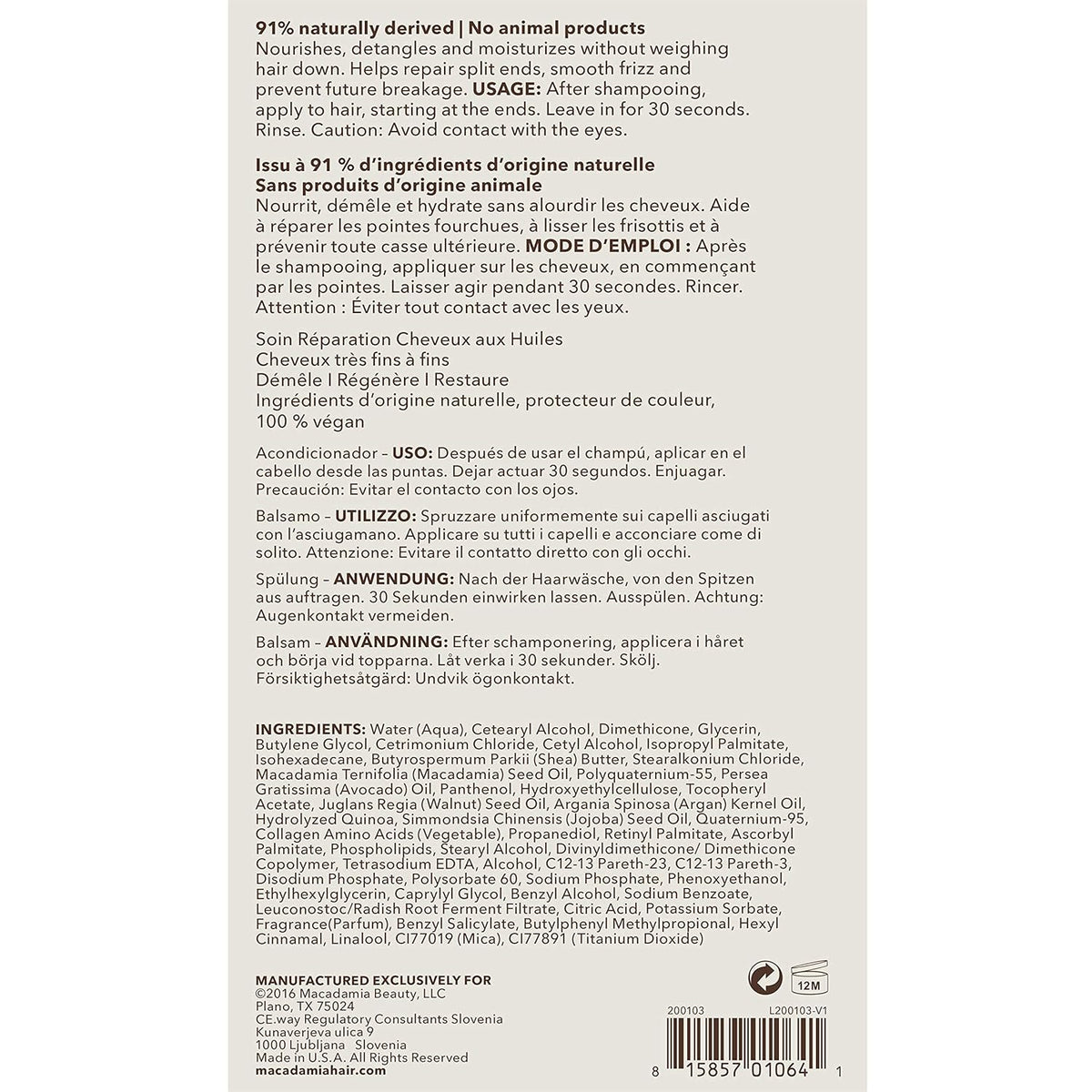 Macadamia Professional Hair Care Sulfate Weightless Repair Conditioner-Macadamia Professional Hair Care Sulfate Weightless Repair Conditioner