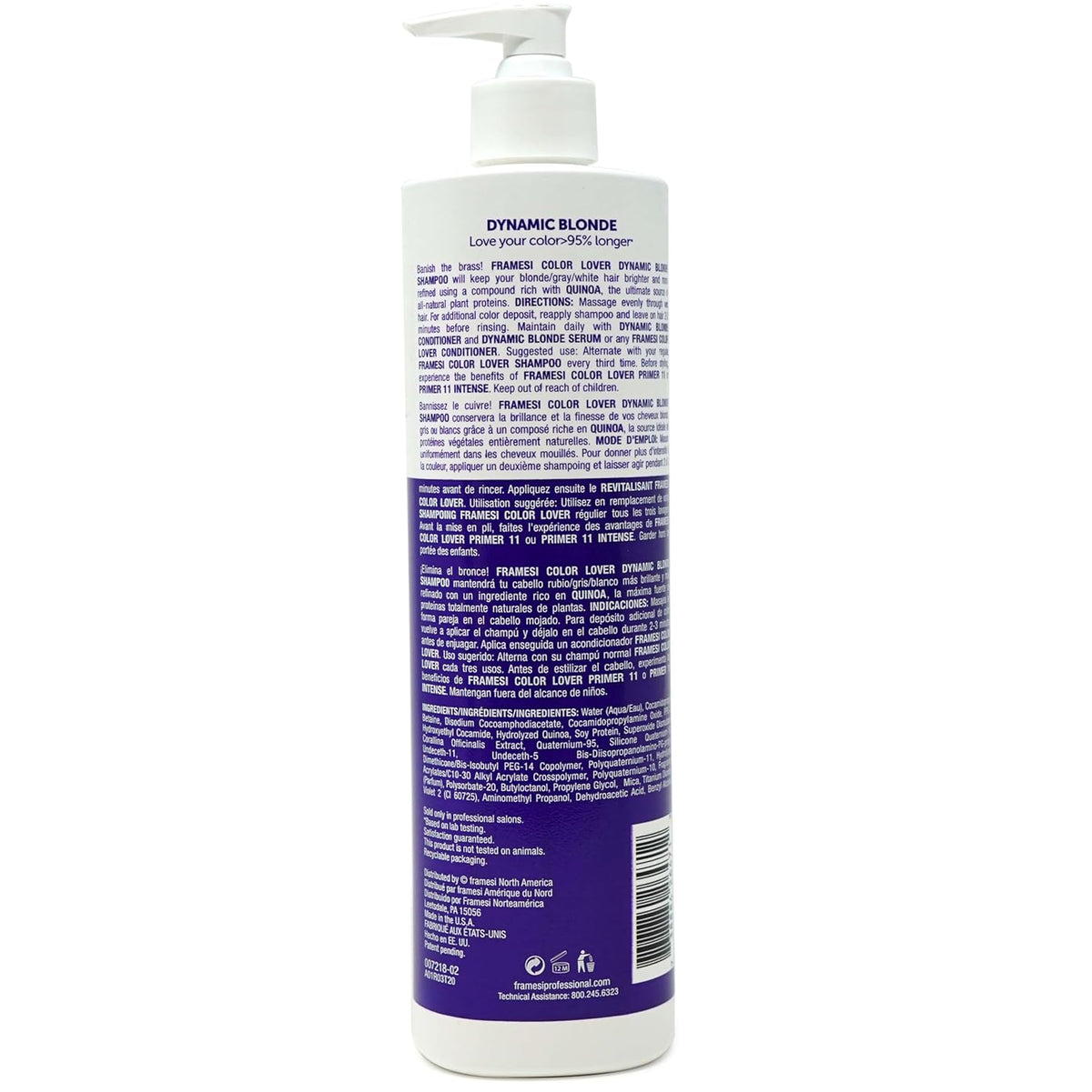 Framesi Color Lover Dynamic Blonde Conditioner, Purple Conditioner, Sulfate Free Conditioner, Color Treated Hair-Framesi Color Lover Dynamic Blonde Conditioner, Purple Conditioner, Sulfate Free Conditioner, Color Treated Hair